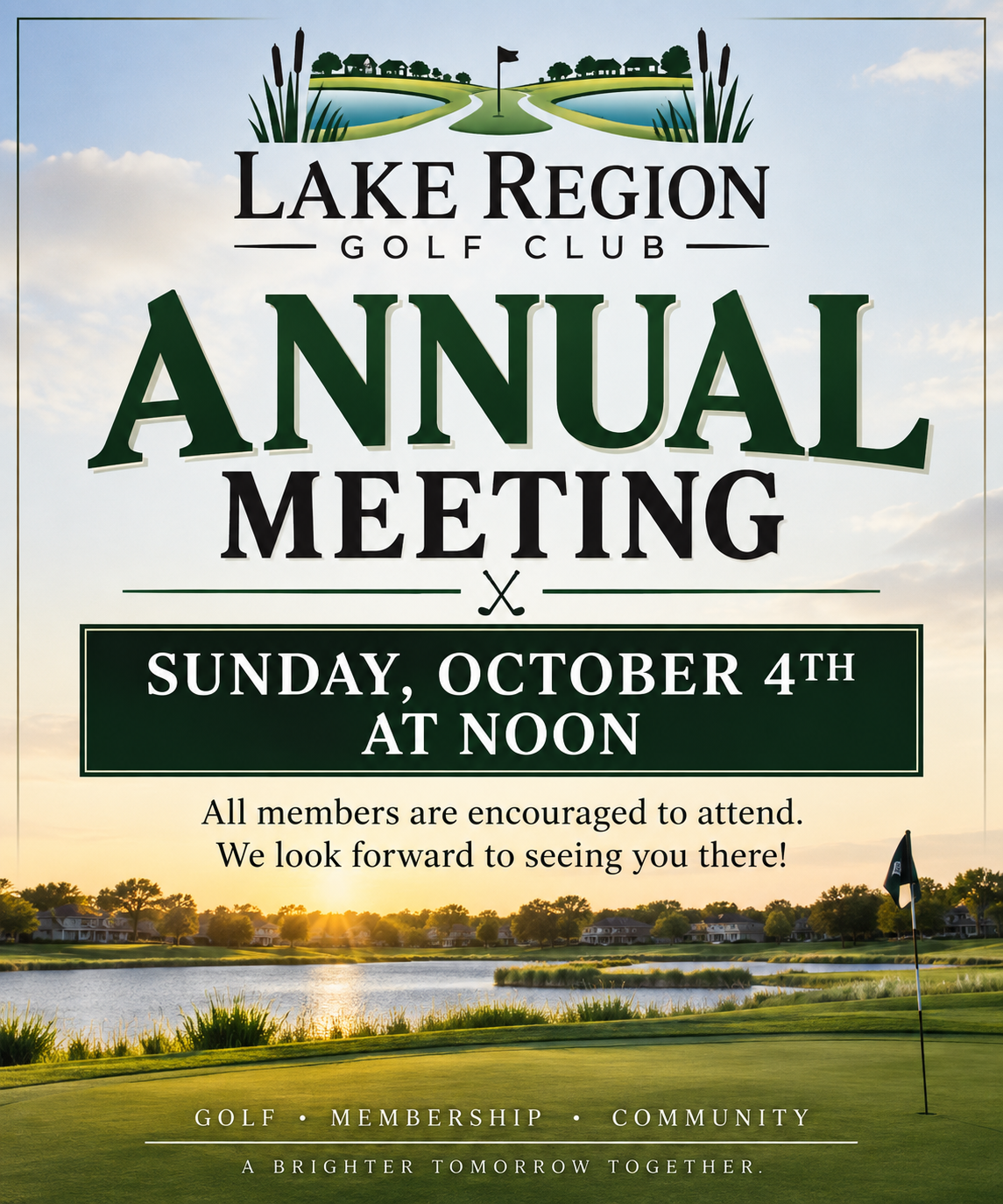 Annual Meeting Sunday, October 4th at noon